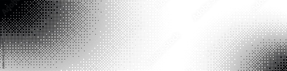 Wall mural halftone pattern background with gradient transition, comic style dots and pixelated squares. textur