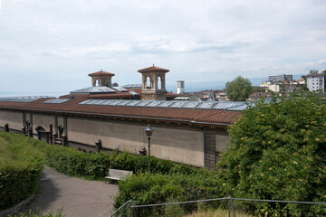 Panorama of old town of city of Lausanne, Switzerland
