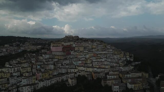 Aerial view of Calitri, Avellino, Campania, Italy.