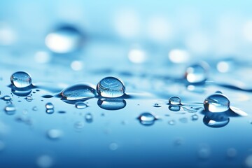 Water drops on a blue background