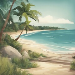 beach and trees background