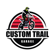 Dirt bike extreme sport logo design vector illustration