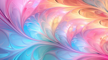 Fototapeta na wymiar Graphic resource or wallpaper with colorful pastels and a flowing intricate pattern.