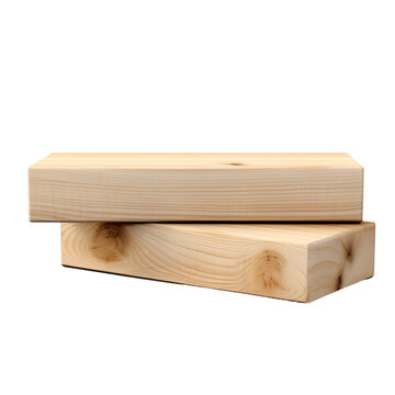 Premium PSD  Isolated 2x4 wood boards isolated on transparent