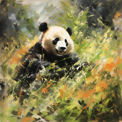 絶滅危惧種　ジャイアントパンダ｜giant panda endangered species Generative AI