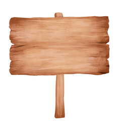 Light wooden sign watercolor hand drawn
