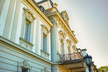 Facade of the baroque palace located in the town of Keszthely, Zala, Hungary.