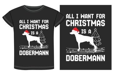 Dog Breeds Christmas T-shirt Design. Christmas dog t-shirt design vector