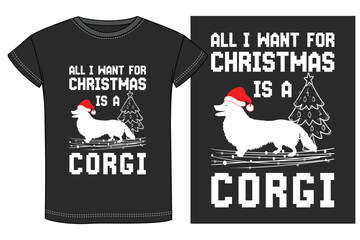 Dog Breeds Christmas T-shirt Design. Christmas dog t-shirt design vector