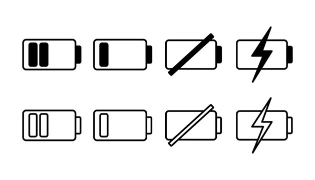 Battery icon vector. Battery charge indicator icon.