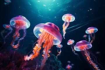 jelly fish in aquarium, Generative AI