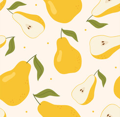 Seamless pattern with pear vector concept