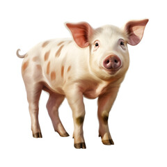 Fototapeta premium Country Pig Isolated on Transparent or White Background, PNG