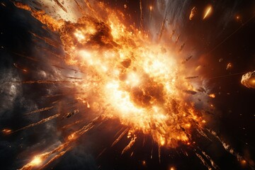 Fototapeta na wymiar explosion of fire, Generative AI