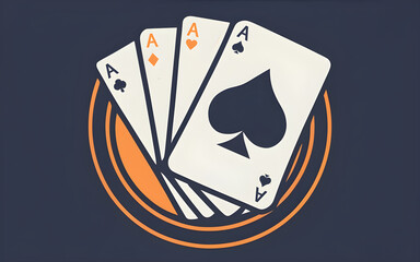 ace hand cards logo vector symbol