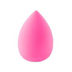 One egg-shaped makeup sponge isolated on white