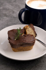 Chocolate Banana Cake with Hot Latte