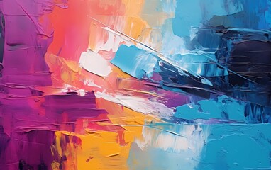 Colorful abstract painting background with bold palette knife style