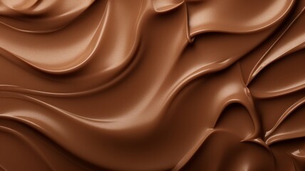 a milk chocolate floating liquid waves. wallpaper background texture. viscous thick and creamy. Generative AI
 - obrazy, fototapety, plakaty