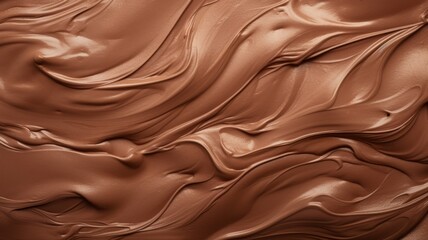 a milk chocolate floating liquid waves. wallpaper background texture. viscous thick and creamy. Generative AI
 - obrazy, fototapety, plakaty