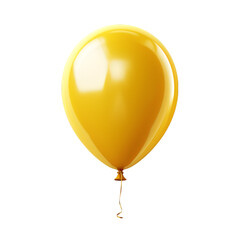 Yellow Balloon Isolated on Transparent or White Background, PNG