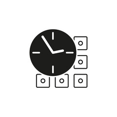 Time management and control glyph icon. Vector illustration. EPS 10.