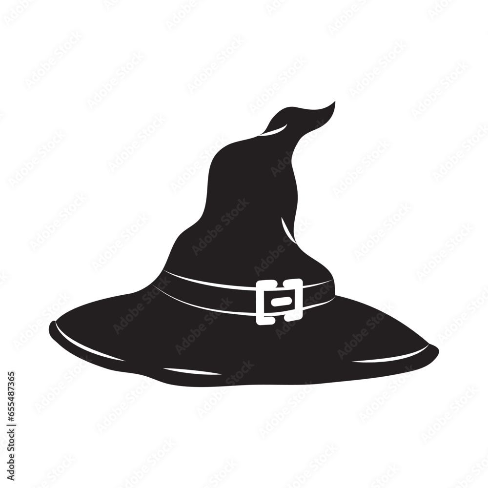 Sticker witch hat silhouette