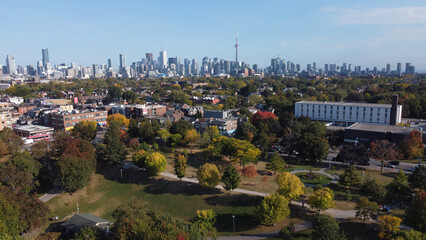Aerial view of Toronto from Christie Pits