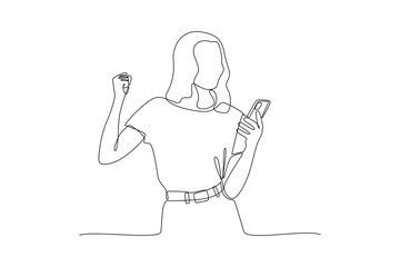 Continuous one line drawing People holding, using mobile phones. Characters with smartphones in hands concept. Doodle vector illustration.