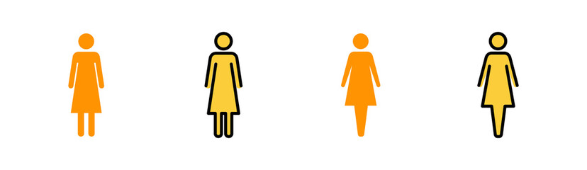 Female icon set for web and mobile app. woman sign and symbol