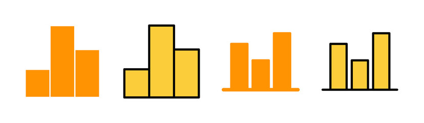 Growing graph Icon set for web and mobile app. Chart sign and symbol. diagram icon