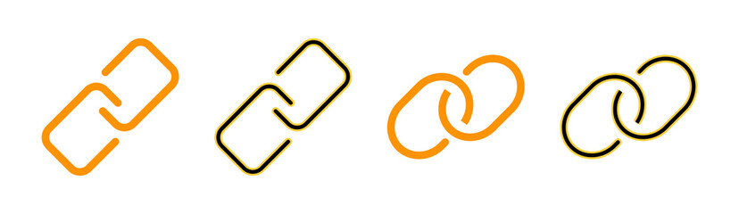 Obraz premium Link icon set for web and mobile app. Hyperlink chain sign and symbol