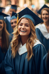 Girl smiling on graduation day 