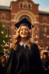 Girl smiling on graduation day 