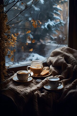 cozy morning and a cup of coffee