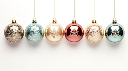 Christmas balls isolated on white  generated by AI tool 