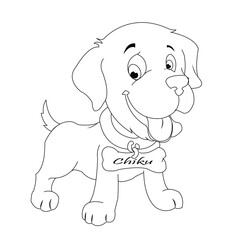 Puppy coloring pages,Dog coloring pages, Animal Coloring page for Kids Children stock vector illustration