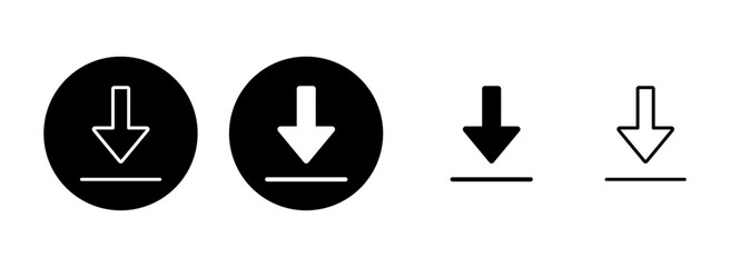 Download icon set illustration. Download sign and symbol