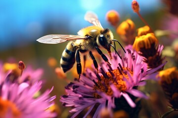 bee on flower, Generative AI
