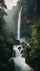 Fotobehang waterfall in the forest © Dhanushka