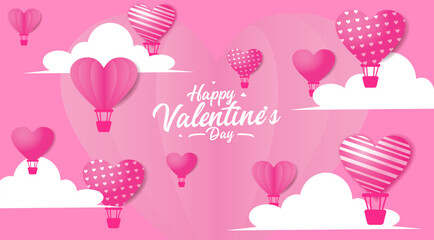 happy valentines day pink background. for greeting cards or banners. vector illustration