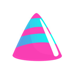 Fototapeta premium Vector birthday hat on white background