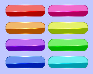 Vector glossy web buttons set in different colors