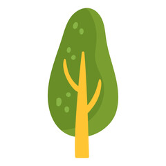 Vector tree flat element on white background