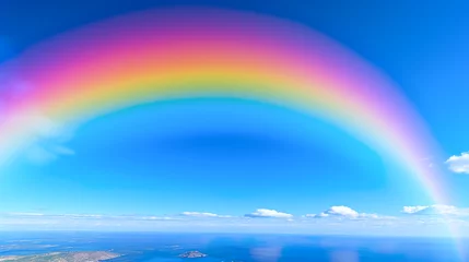 Fotobehang 青空にかかる美しい虹 © Hanasaki