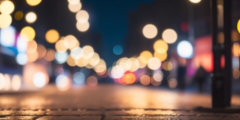 blurred city streets at night 