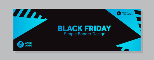 Black Friday Sale banner. Modern minimal design with black and gradient typography. Template for promotion, advertising, web, social and fashion ads. Vector illustration.
