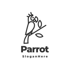 parrot modern line logo vector © garasigrafis