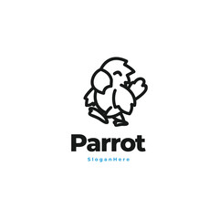 parrot modern line logo vector