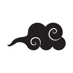 chinese cloud silhouette black illustration